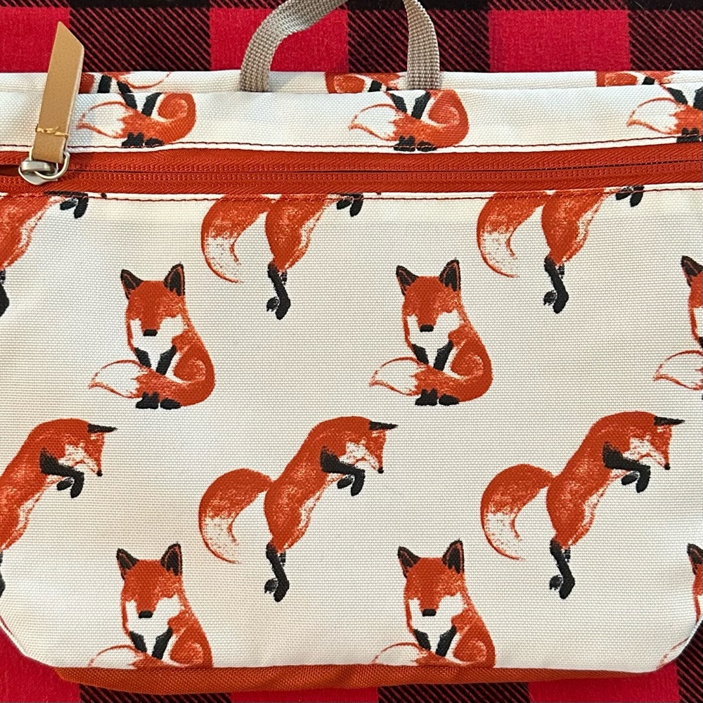 White & Rust Fox Print Waist Bag - Picture 2 of 2